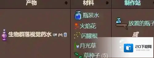 泰拉瑞亚生物群落视觉药水怎么做 制作方法介绍